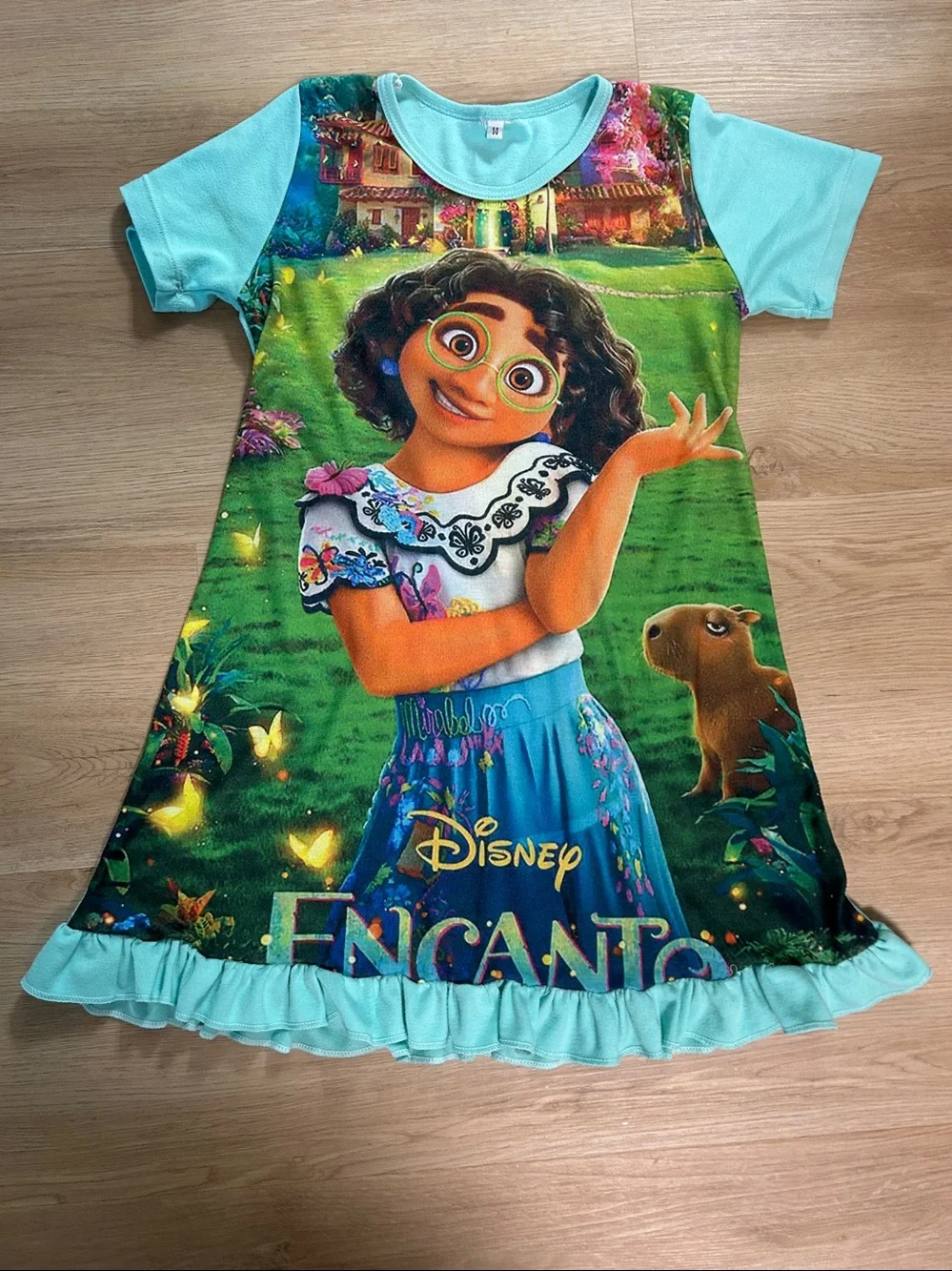 2 piece set Disney Mira and Encanto Nightshirt for girls, size 7-8 Blue Pajamas - Picture 3 of 15